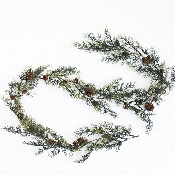 

decorative flowers & wreaths 170cm artificial pine cones vine green garland leaves wreath snowflake branches wall decor for christmas weddin