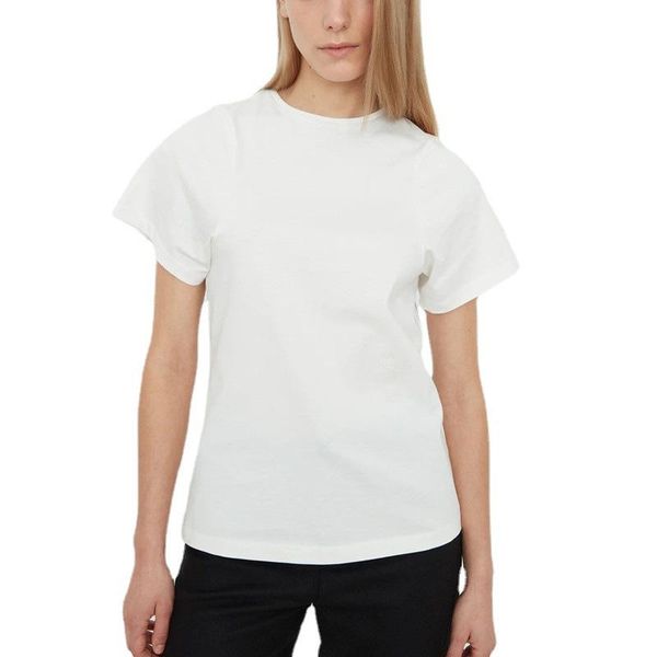 

women's t-shirt 2021 white shirt round neck t-shirts with short sleeve 5 colors female elegant t shirts solid ladies clothing