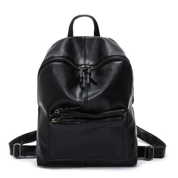 Marke Leder Rucksäcke Frauen Mode Mini Kleinen Rucksack Schwarz Weiche Solide Mädchen Schule Schulter Taschen Mochila Feminina Q0528