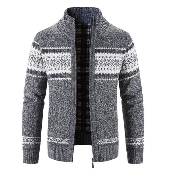 

men's jackets knit jacket autumn winter block printed stand collar wool zipper warm casual slim fit male sweaters cardigan coat #40, Black;brown
