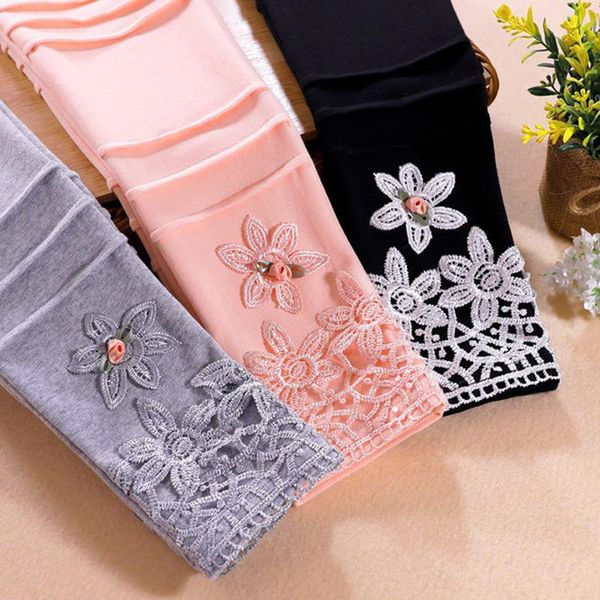 

trousers 2021 autumn winter children's clothing skinny full length cotton girls leggings elastic girl pencil pants dq229, Blue