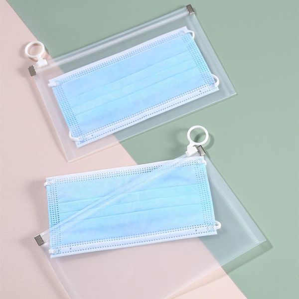 

storage bags 4pcs mask anti dust disposable masks save bag holder face keeper pouch portable waterproof zipper pocket