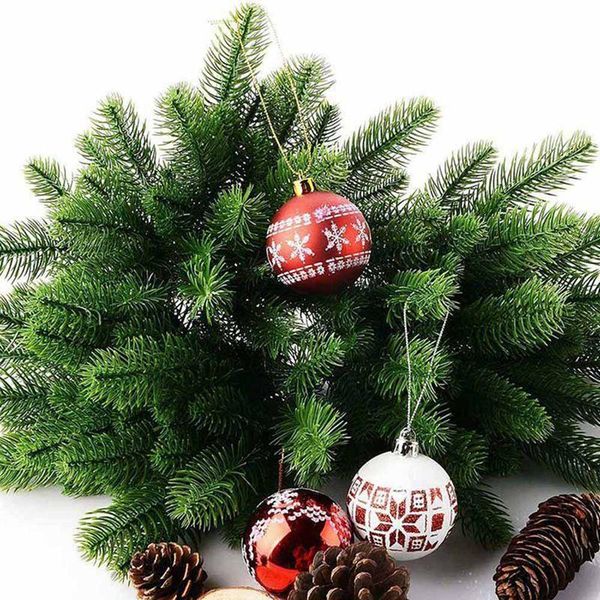 

10 pcs artificial flower fake pine tree branches green plant christmas tree decor