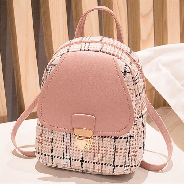 

mini backpack crossbody bag for teenage girls plaid women shoulder phone purse korean style trendy female bagpack lady