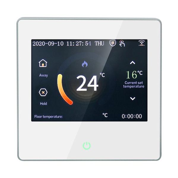 

smart home control thermostat lcd touch-screen weekly programmable with wifi electric heating 16a digital temperature controller