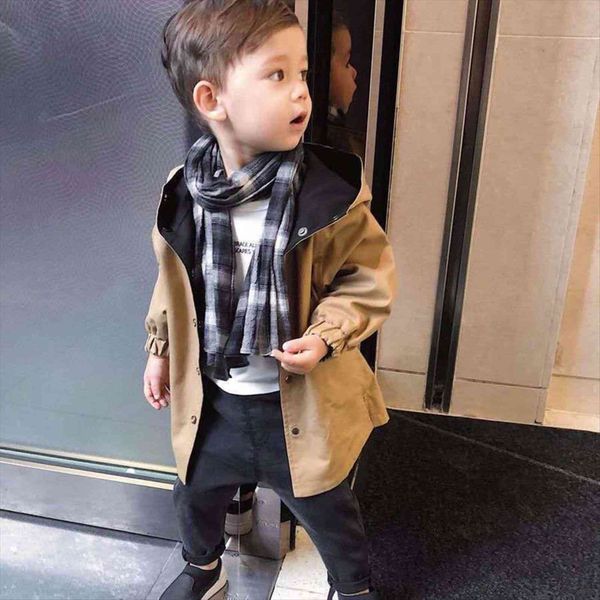 

childrens baby windbreaker jacket for boy winter autumn kid double faced boys parka kids child trench coat girls cotton jackets, Blue;gray