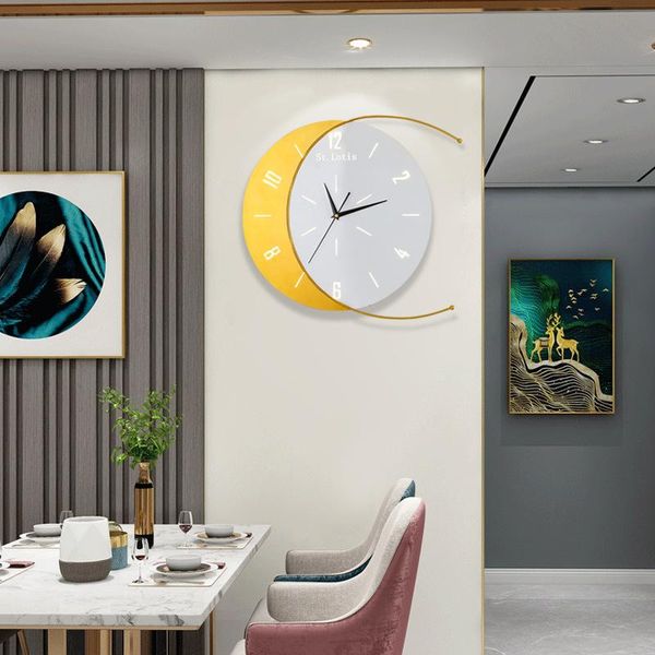 

wall clocks creative mute modern design large clock simple punch voice activated luxury luminous deco murale home decor