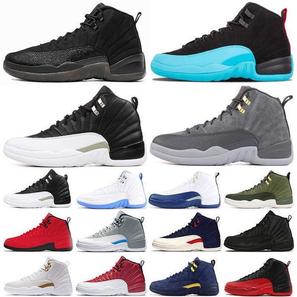 

indigo 12 basketballs shoes jumpman 12s mens sneakers university gold cny flu game white dark grey french blue sports traienrs with k2r55gx2