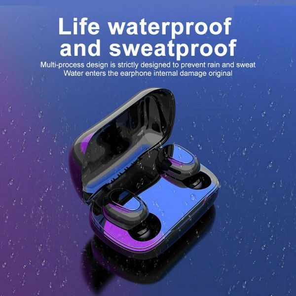 

wireless earphones bluetooth v5.0 tws bluetooth headphones sport earbuds works for android phone headsets with microphone l21-2