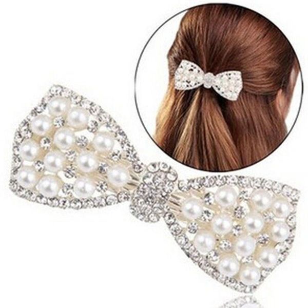 Клипы для волос Barrettes Delysia King Women Women Madeny Pearl Bow Accessories Girls Высококачественный изящный темперамент хрустальный инкруста