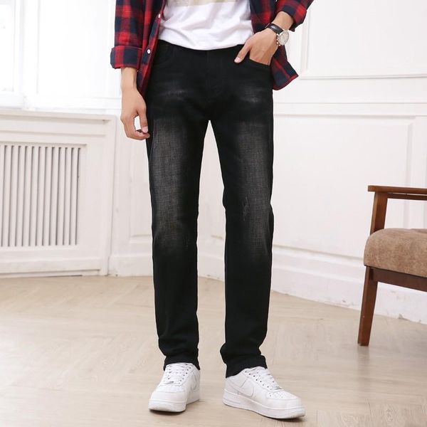 

men's loose denim jeans autumn and winter brand clothing zipper pocket jeans, Blue