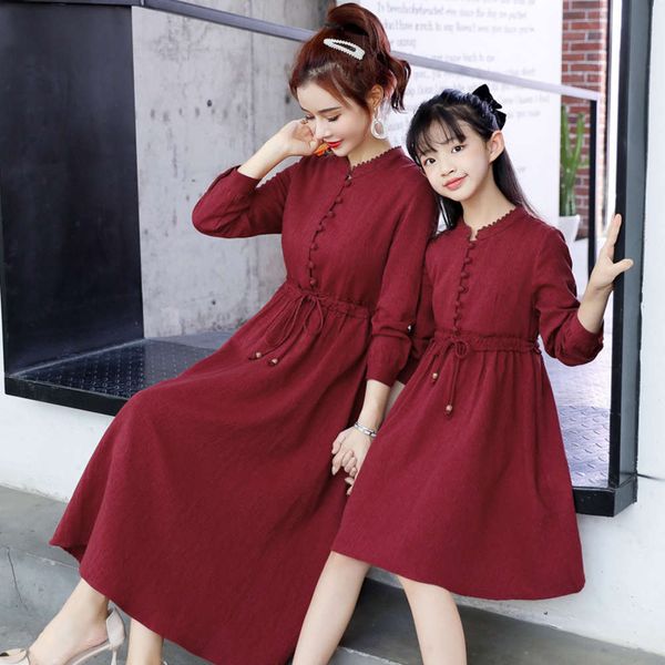 

parent child spring and autumn new chine 735 national fashion cheongsam drs net red, Blue