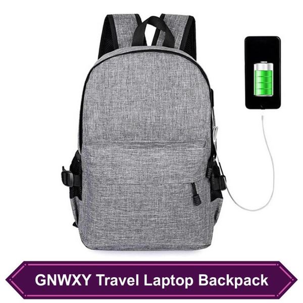 

backpack gnwxy usb external charge 14 inch lapbusiness fashion casual oxford waterproof simple anti-theft travel