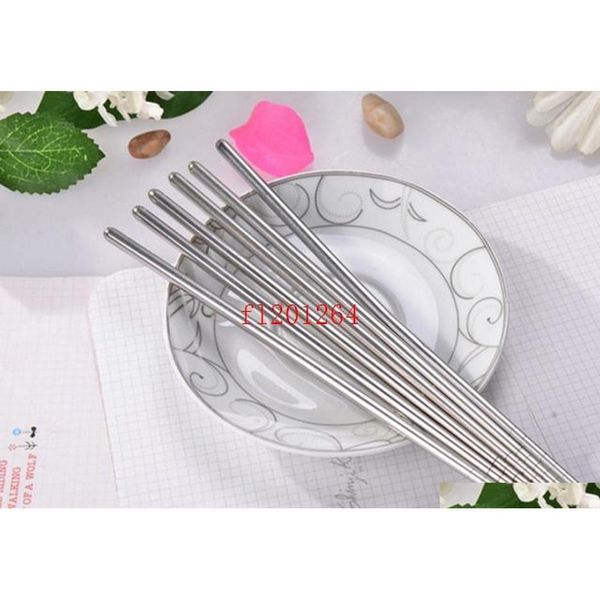 

100pairs/lot fast shipping stainless steel chopsticks tableware chop stick wedding favors gift wit jllenq xmhyard