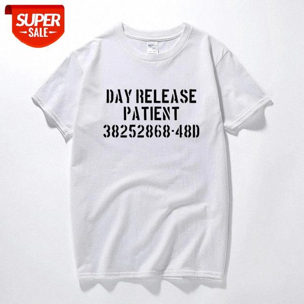 

Day Release Patient T-Shirt Funny t shirt joke fancy dress psycho gift retro Summer top tshirt Cotton Casual camisetas hombre #8z88, White;black