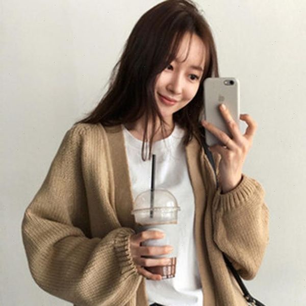 

womens loose sweater women coat solid knitting outwear casual open front cardigan casual style coat drop shipping, White;black