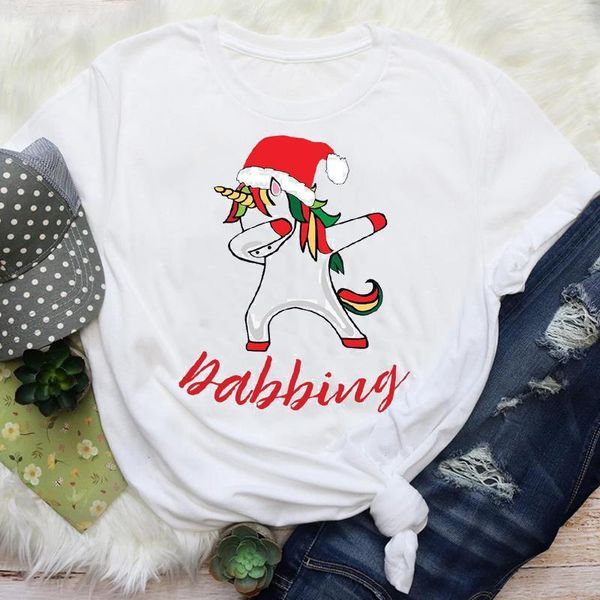 

women cartoon funny animal trend style 90s holiday merry christmas print lady female graphic tees clothes t shirt t-shirt, White