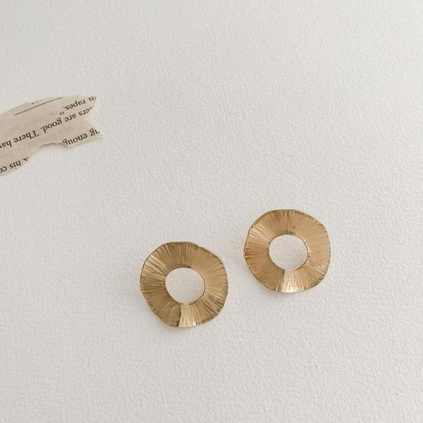 

dangle & chandelier xingge minimalist gold color irregular circle earings for women exquisite hollow out wedding jewelry accessories, Silver