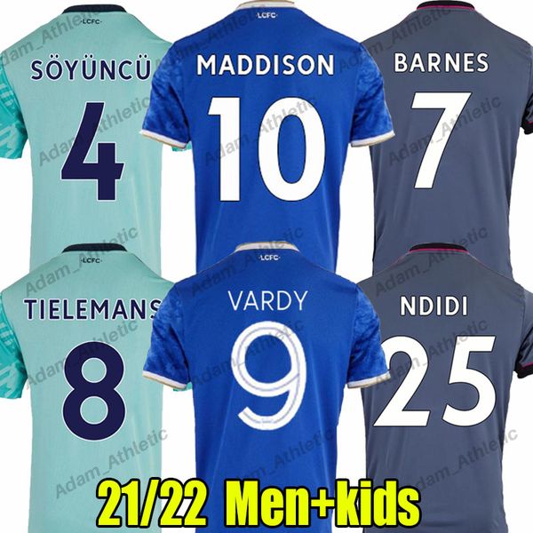 

lcfc vardy soccer jerseys 2021/22 foxes tielemans maddison football shirts pereira soyuncu ndidi jersey fofana barnes iheanacho shirt men ki, Black;yellow
