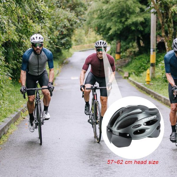 

cycling caps & masks helmet ventilated road mountain bike washable lining with detachable magnetic goggles outdoor bicycle accessories, Black