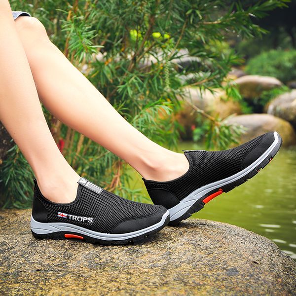 

summer casual shoes men slipon breathable air mesh flats trainers sneakers water beach shoes walking loafers men gym shoes tenis