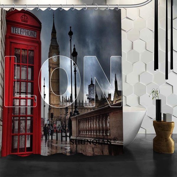 

shower curtains arrival london city curtain polyester fabric printing bathroom waterproof products with hook