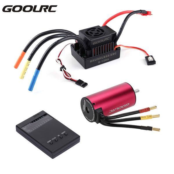 

s3670 2850kv sensorless brushless motor 120a brushless esc and program card combo set for 1/8 rc car truck