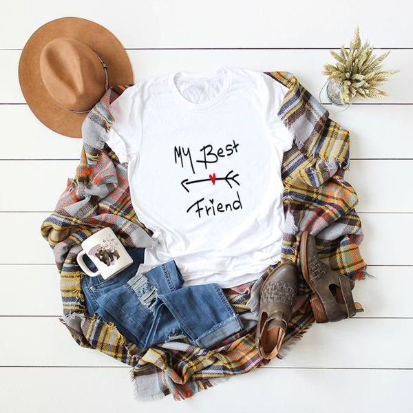 

women's t-shirt my friend tshirt woman short sleeve tee casual summer t shirt, White