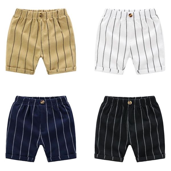 

shorts baby boy summer clothes toddler boys casual striped cotton kids beach children pants, Black