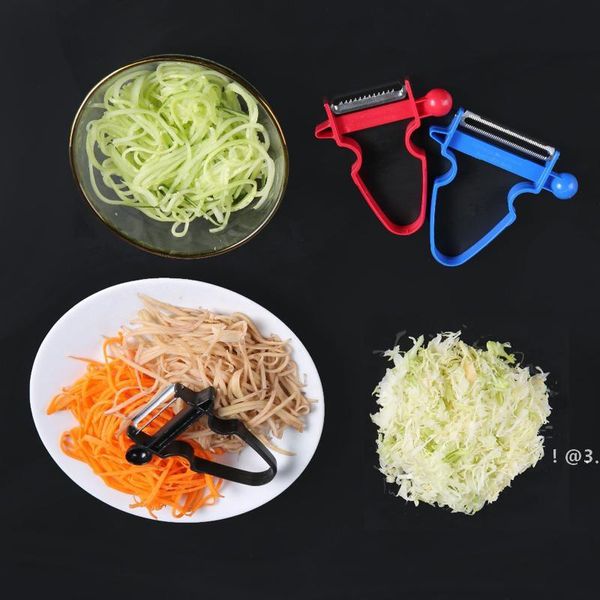 New3pcs / set peeler de frutas Magic trio descascador set slicer shredder julienne cortador multi casca peel peeler peeler peeler lâmina cozinha ferramentas EWD6868