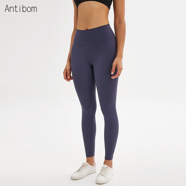 

yoga outfits antibom 2021 naked-feel slim leggings women fitness high waist stretchy squat proof gym workout sports tights pants, White;red