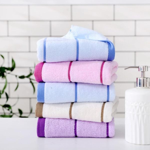 

towel t150a drop pink purple ivory blue wedding gift cotton plaid bath face