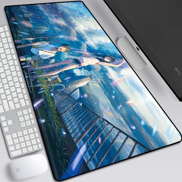

mouse pads & wrist rests weathering with you 3mm anime large pad mat hd print computer gamer locking edge mousepad keyboard mice mats 40x90c