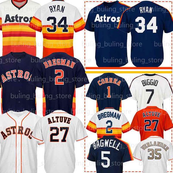 

2 alex bregman 27 jose altuve jerseys 5 jeff bagwell 35 justin verlander 4 george springer 34 nolan ryan carlos correa craig biggio baseball, Blue;black
