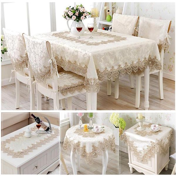 

lace table cloth table cover decoration runner dust proof cover rectangle square round home textile collection