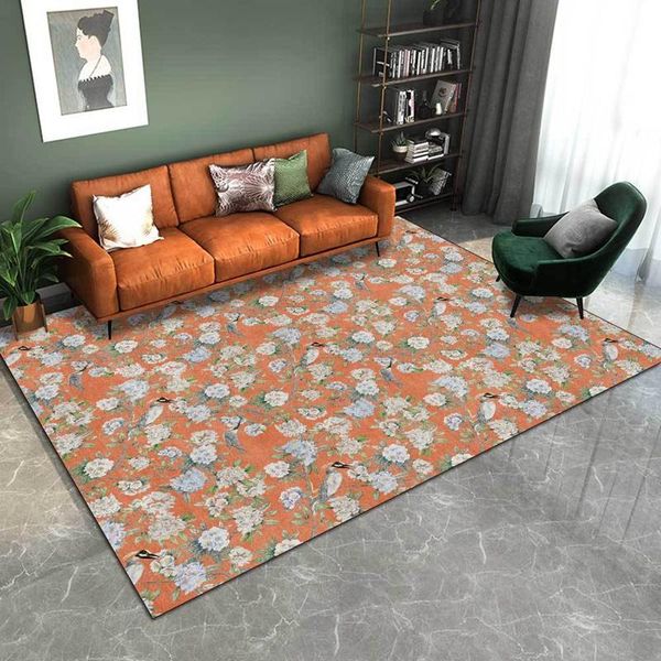 

carpets american country carpet retro fresh floral and bird print home decor area rugs living room sofa table bedroom non-slip floor mat
