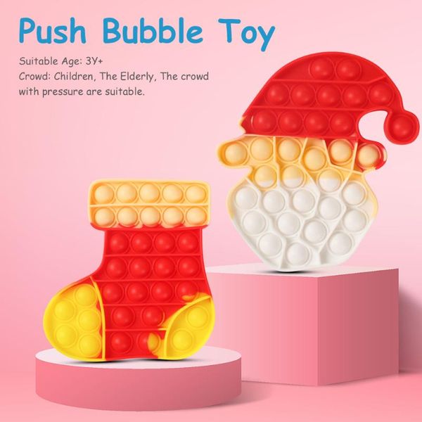 

party favor christmas gift cartoon push bubble toy autism puzzle relaxing reliver decompression children sensory squeeze game