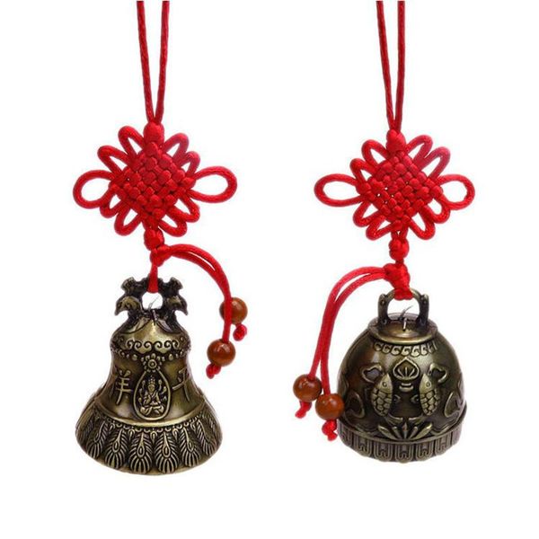 

decorative objects & figurines 1pcs vintage carve wind chimes bell copper yard garden decor windbell outdoor hanging home temple ornament