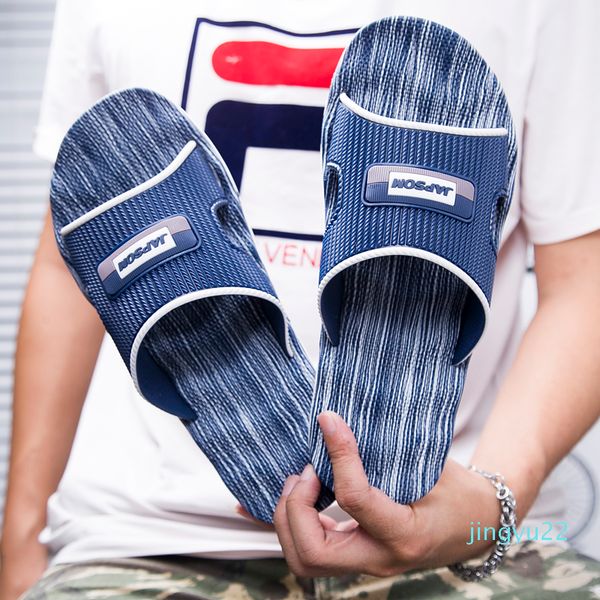 

mens slippers indoor nice non-slip home bathroom slippers for man woman massage badslippers summer beach slides men, Black