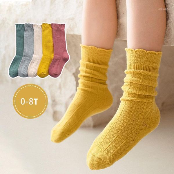 

socks fashion lace soft cotton kids boy girl solid color cute cozy lovely loose cotton1, Pink;yellow