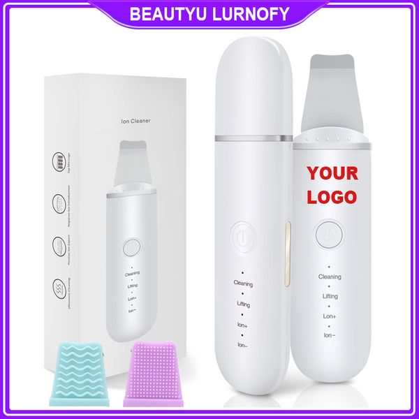 

ultrasonic skin scrubber blackhead remover face scrubber cleanser facial pore cleaner face lifting usb face skin scraper peeling 210304