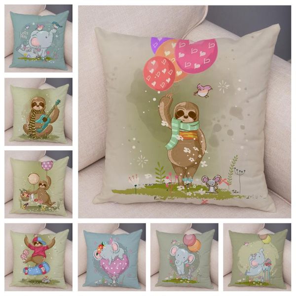 

cushion/decorative pillow cartoon elephant balloon sloth case for children room sofa home car decor cute animal pillowcase soft plush cushio