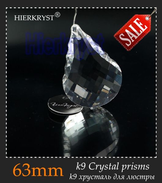 

hierkyst 5 pcs k9 glass crystal prisms pendants chandeliers parts lustres rainbow lamp lighting hang drops 63mm 2.48" #2244-2a