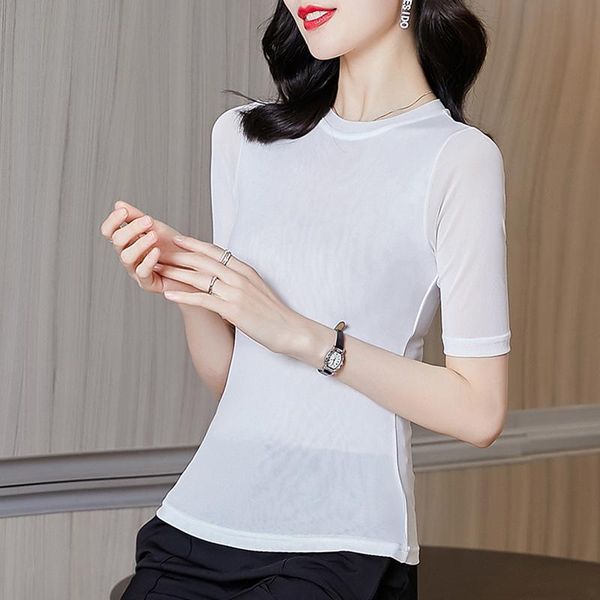 

women's t-shirt short-sleeved women 2021 summer loose gray22, White