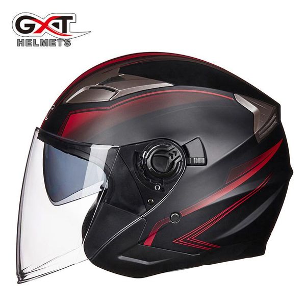 

motorcycle helmets gxt half face helmet abs motorbike double lens electric safety women/men moto casque capacetes