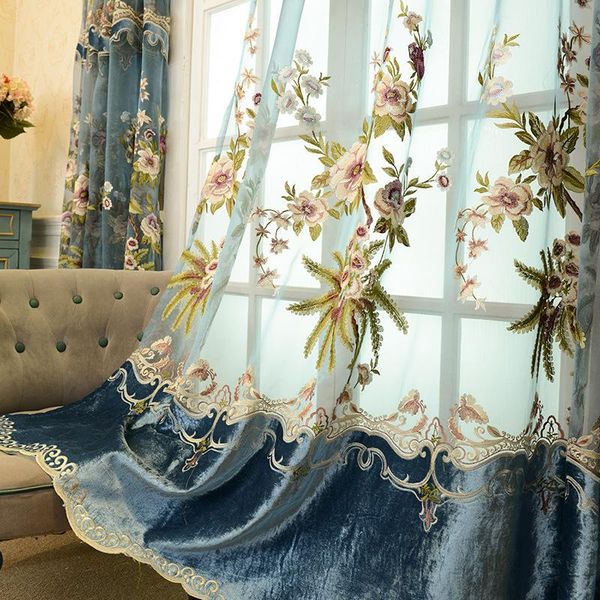 

curtain & drapes european luxury villas elegantly decorated tulle for living room windows lace voile bedroom #4