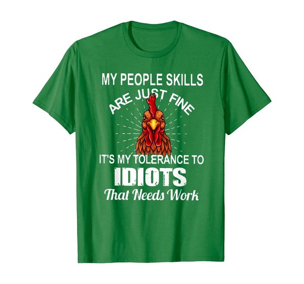 

funny farmer chicken my people skills are just fine t shirt, White;black