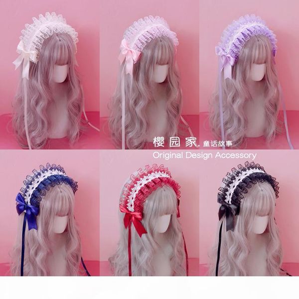 

princess sweet lolita hairband japanese sweet soft sister lolita white lace hair band with kc headband fashion women yyj035