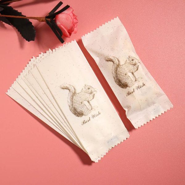 

gift wrap 100pcs/lot nougat wrapping handmade bakery candy bag squirrel wish birthday party diy plastic sugar bonbon frosted