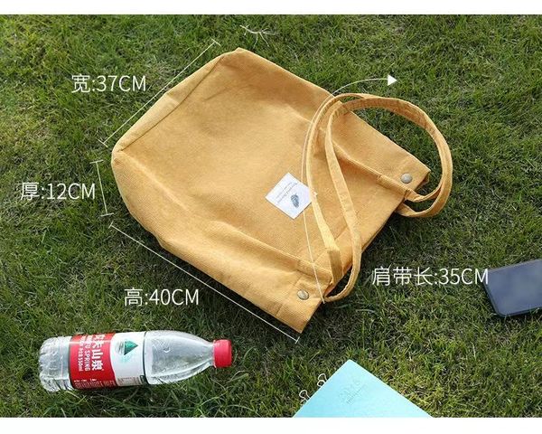 

evening bags 2021 women corduroy shoulder bag reusable foldable shopping casual tote female handbag storage